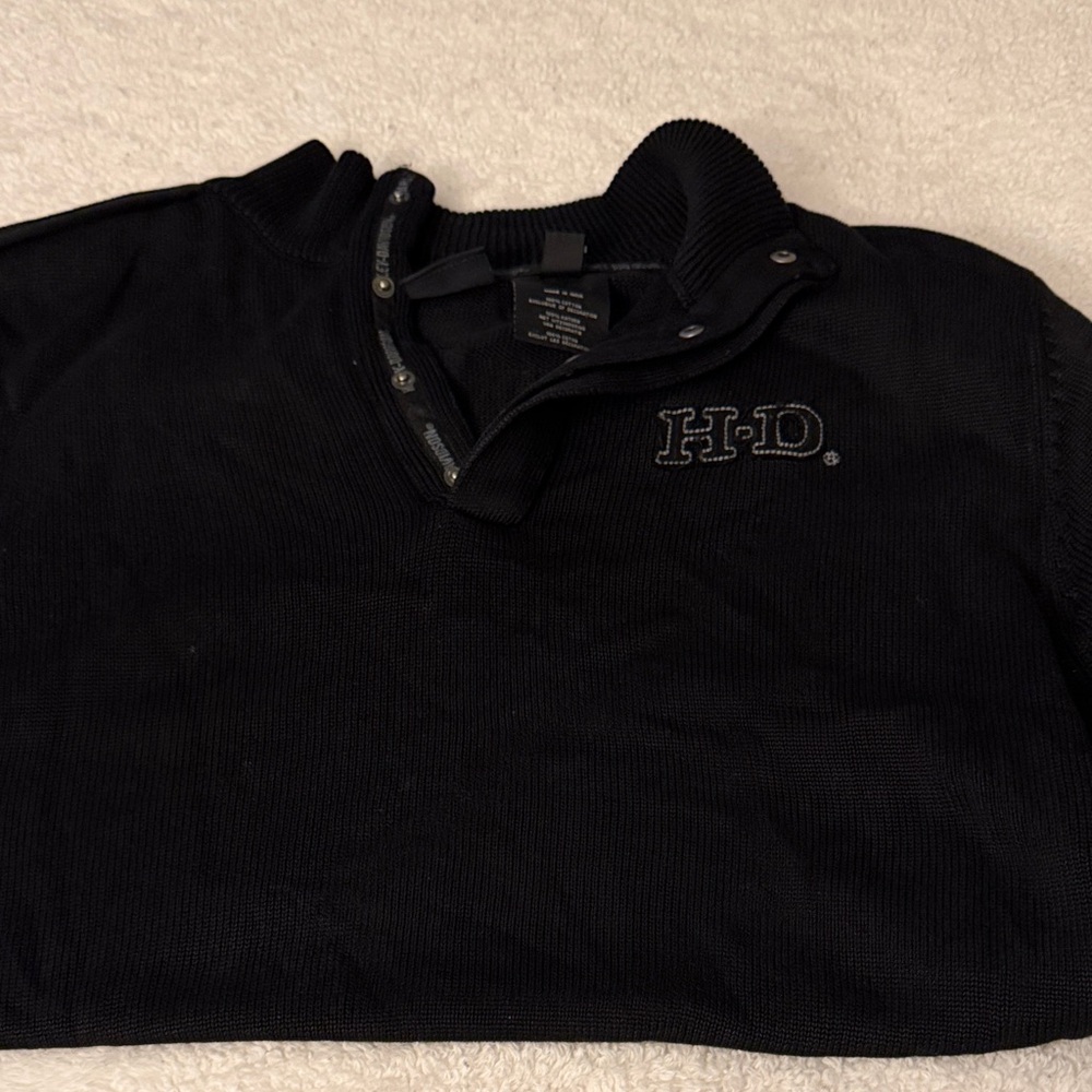 Harley-Davidson Black Button-Up Sweater